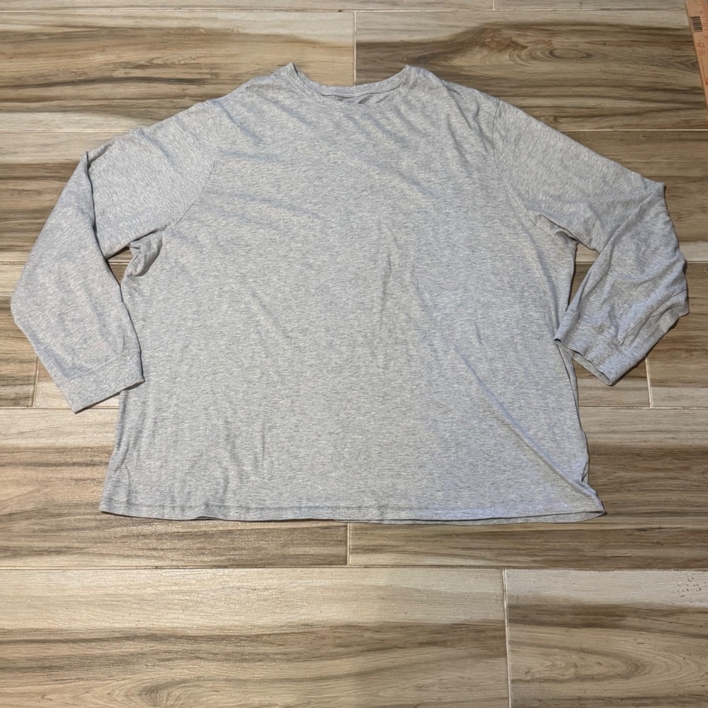 SKIMS Mens Heather Grey Long Sleeve Cotton Crew Neck T-Shirt 4X Plus Size